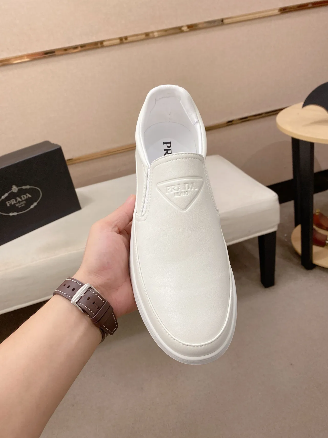 White Slip-On Clean Loafer 3