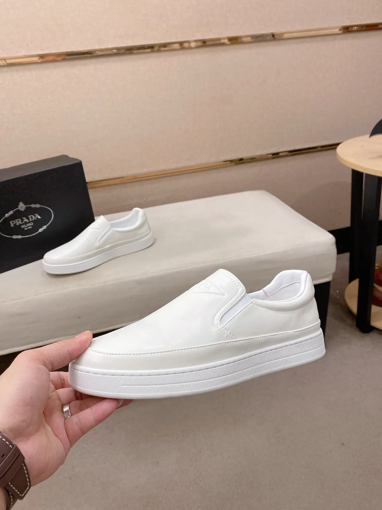 White Slip-On Clean Loafer 4