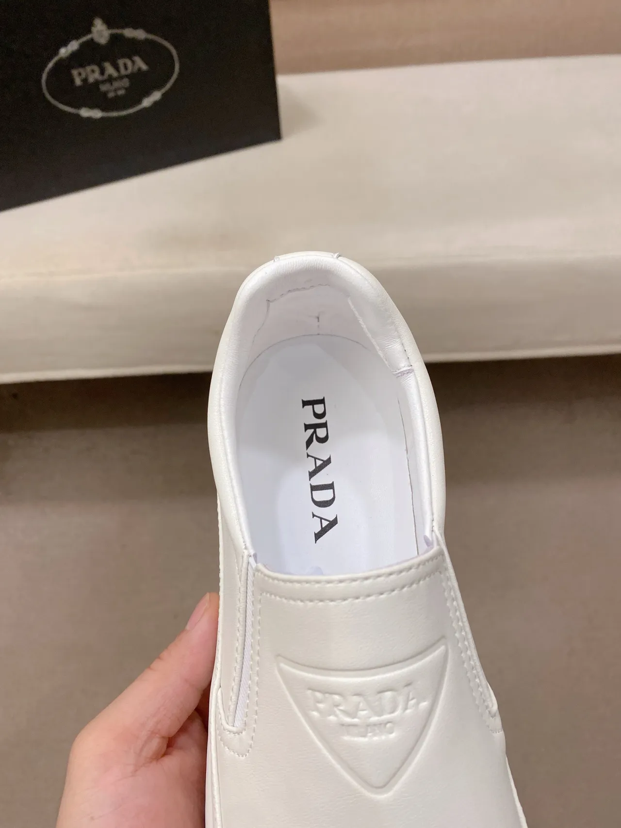 White Slip-On Clean Loafer 7