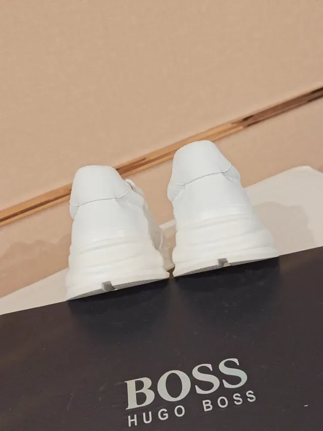 White Slip-On Embossed Monogram Chunky Sole Lifestyle Sneaker 3
