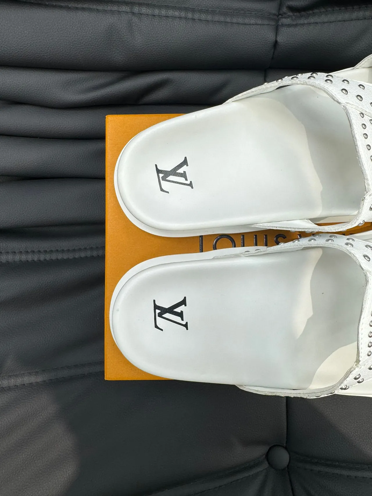 White Studded Crisscross Strap Platform Casual Sandals 8