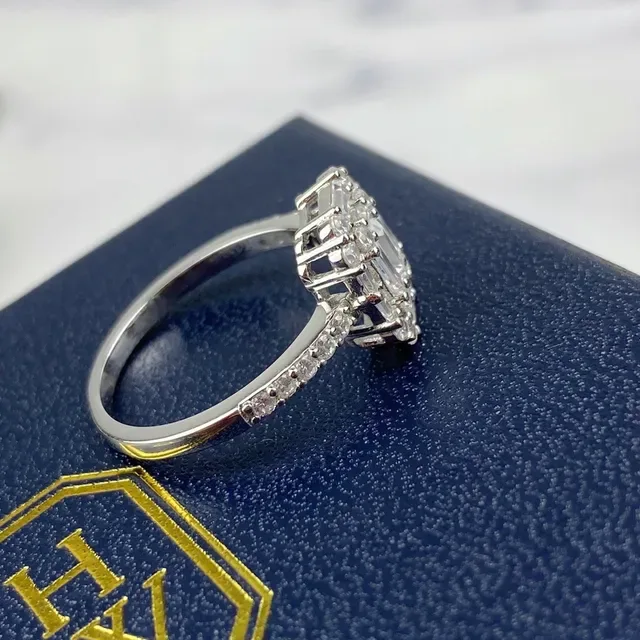 Winston Marquise-Cut Solitaire and Emerald-Cut Halo Cluster Rings 7