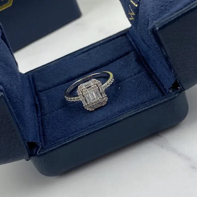 Winston Marquise-Cut Solitaire and Emerald-Cut Halo Cluster Rings 9
