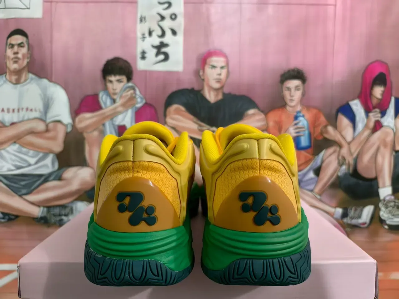 Yellow and Green Sculpted Midsole Athletic Sneakers 2
