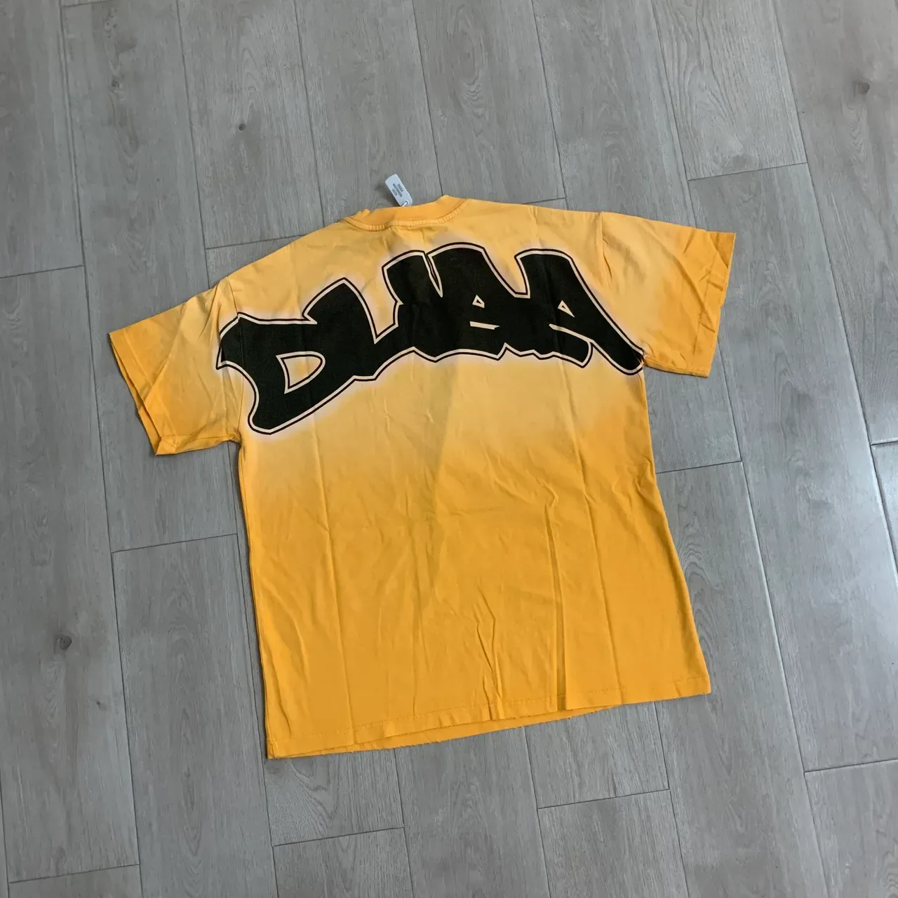 Yellow Rhinestone Graphic Print Oversized T-Shirt 6