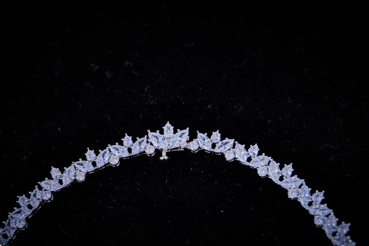 Yellow Silver Pavé Chain Cushion-Cut Gem Necklace 5