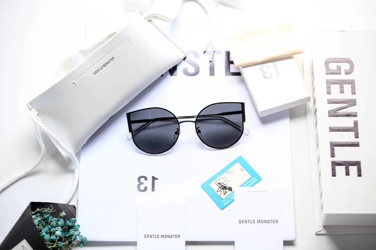 Gentle Monster Asymmetrical Cat-Eye Black Gradient Sunglasses 2
