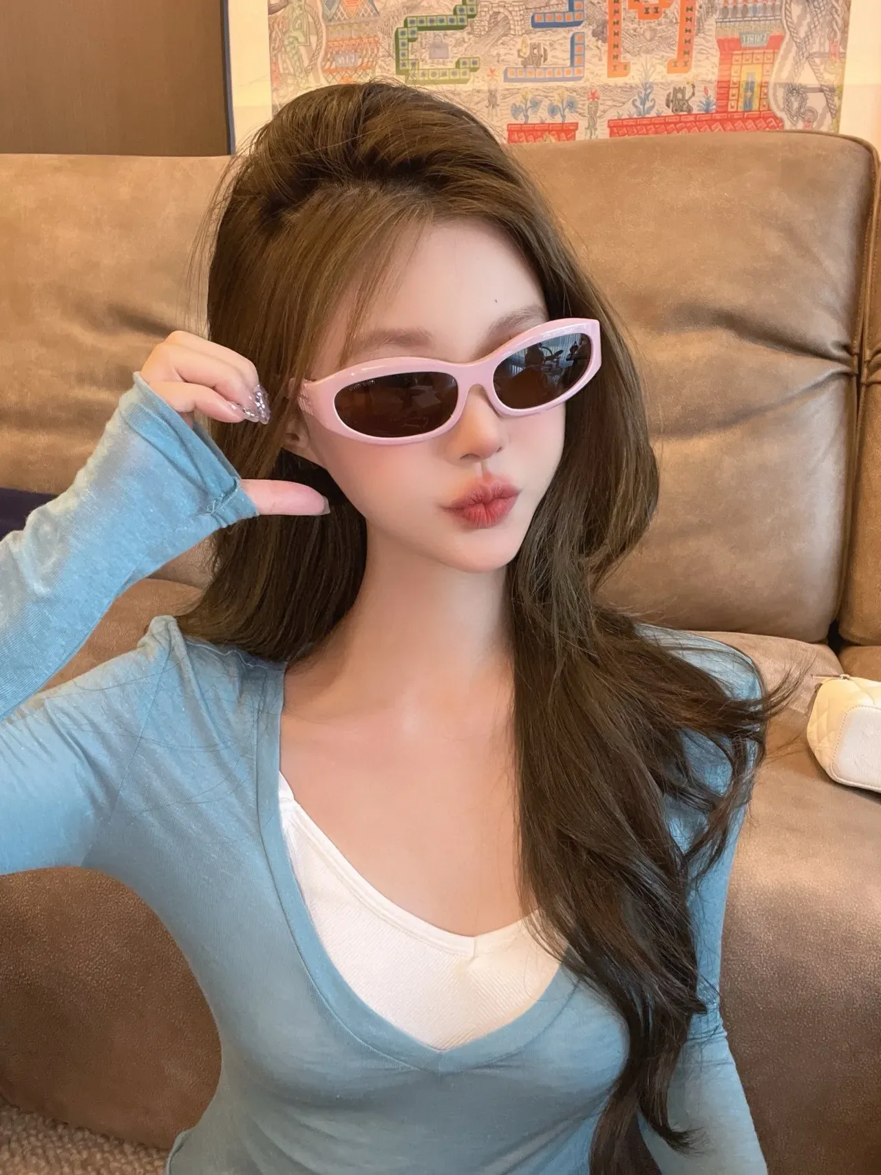 Gentle Monster Narrow Rectangular Glossy Black Sunglasses 3