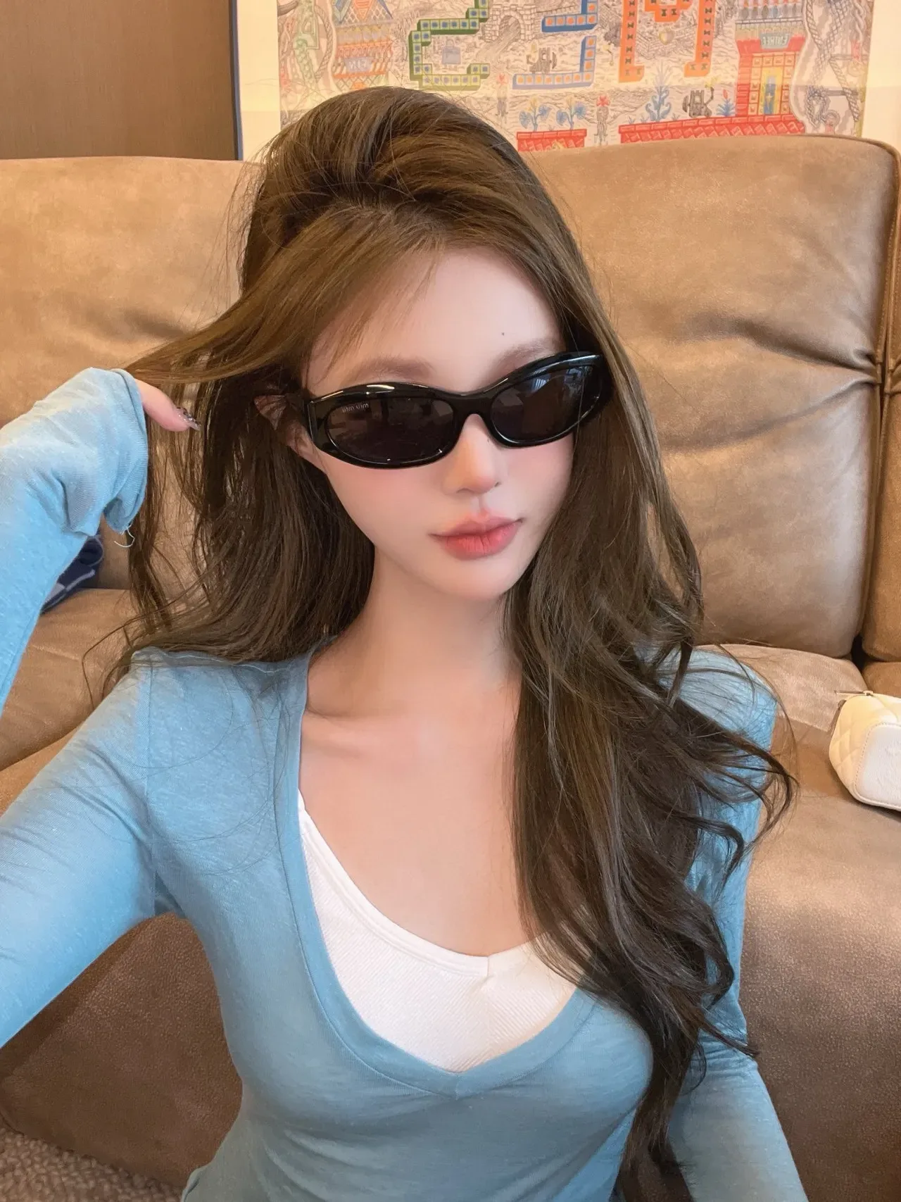 Gentle Monster Narrow Rectangular Glossy Black Sunglasses 6