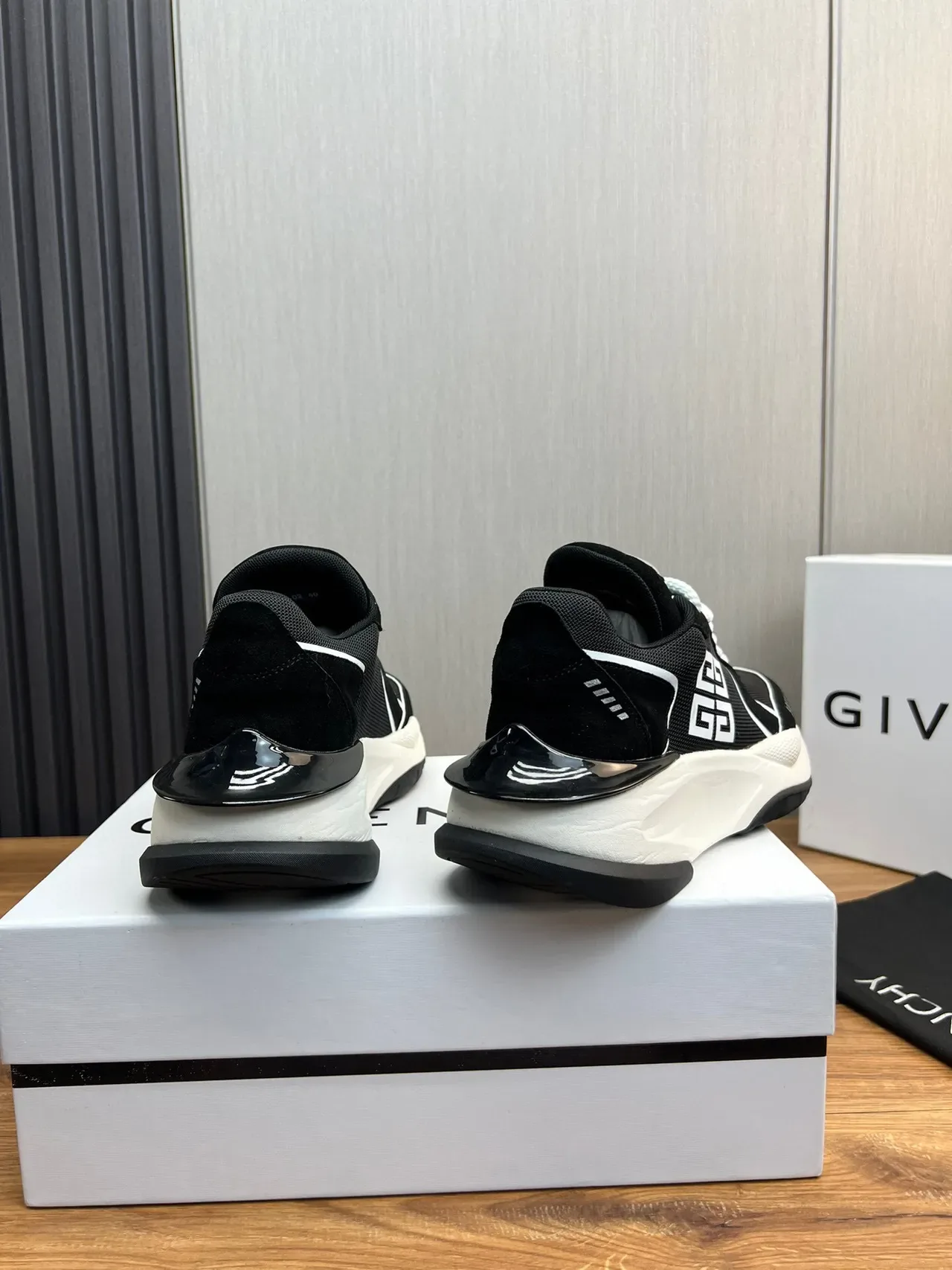Givenchy Black White Sole Mesh Upper Chunky Sneakers 4