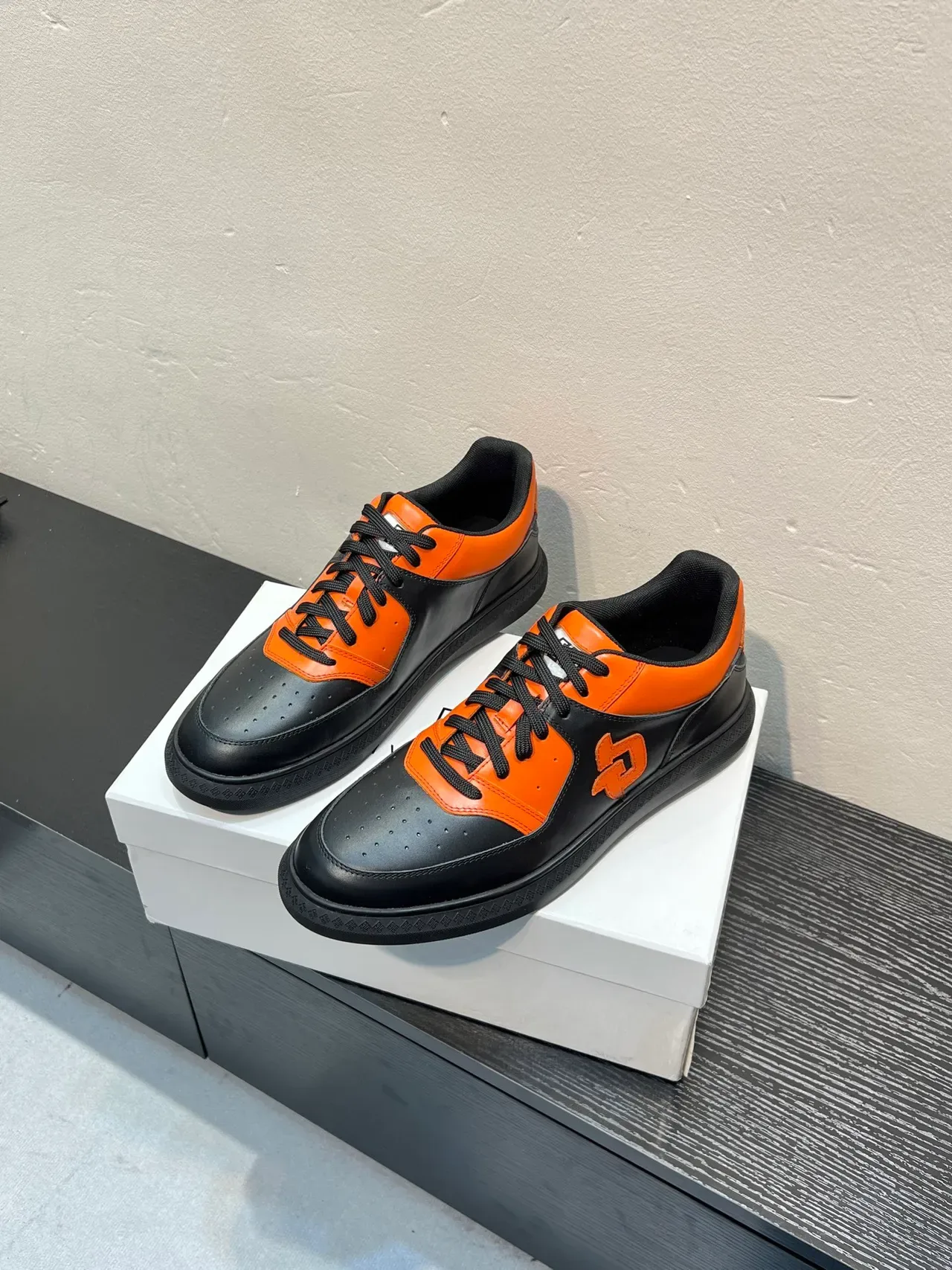 Givenchy City Sport Black and Orange Leather Lifestyle Sneakers 3