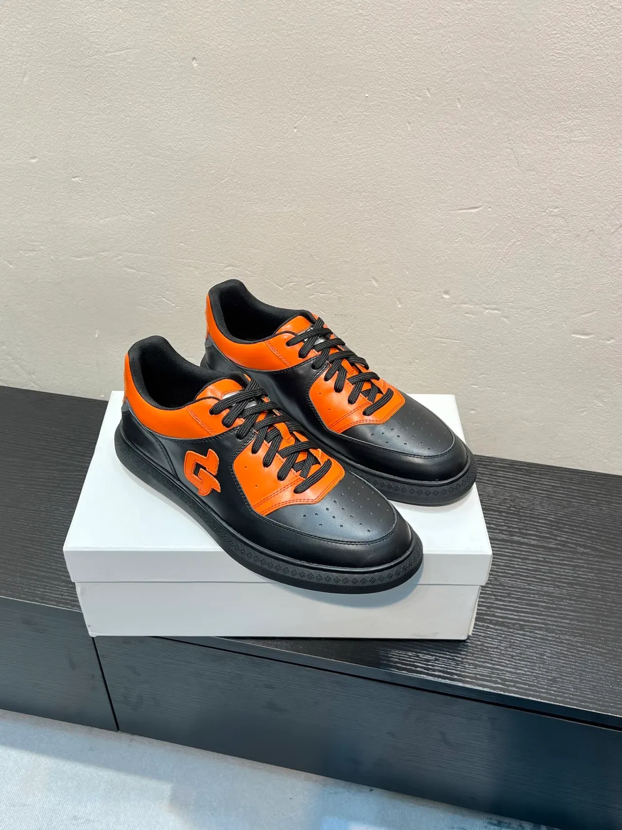 Givenchy City Sport Black and Orange Leather Lifestyle Sneakers 5