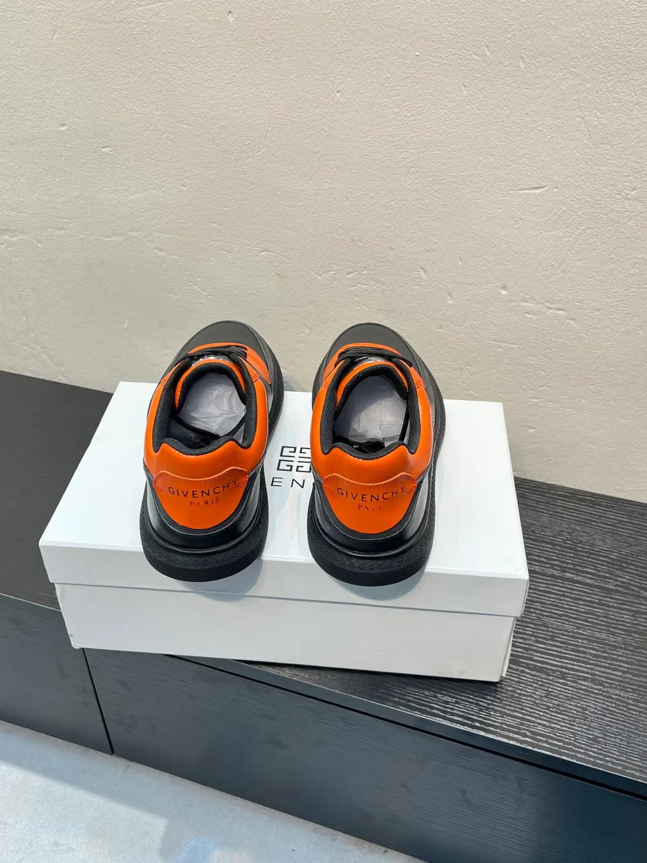 Givenchy City Sport Black and Orange Leather Lifestyle Sneakers 6
