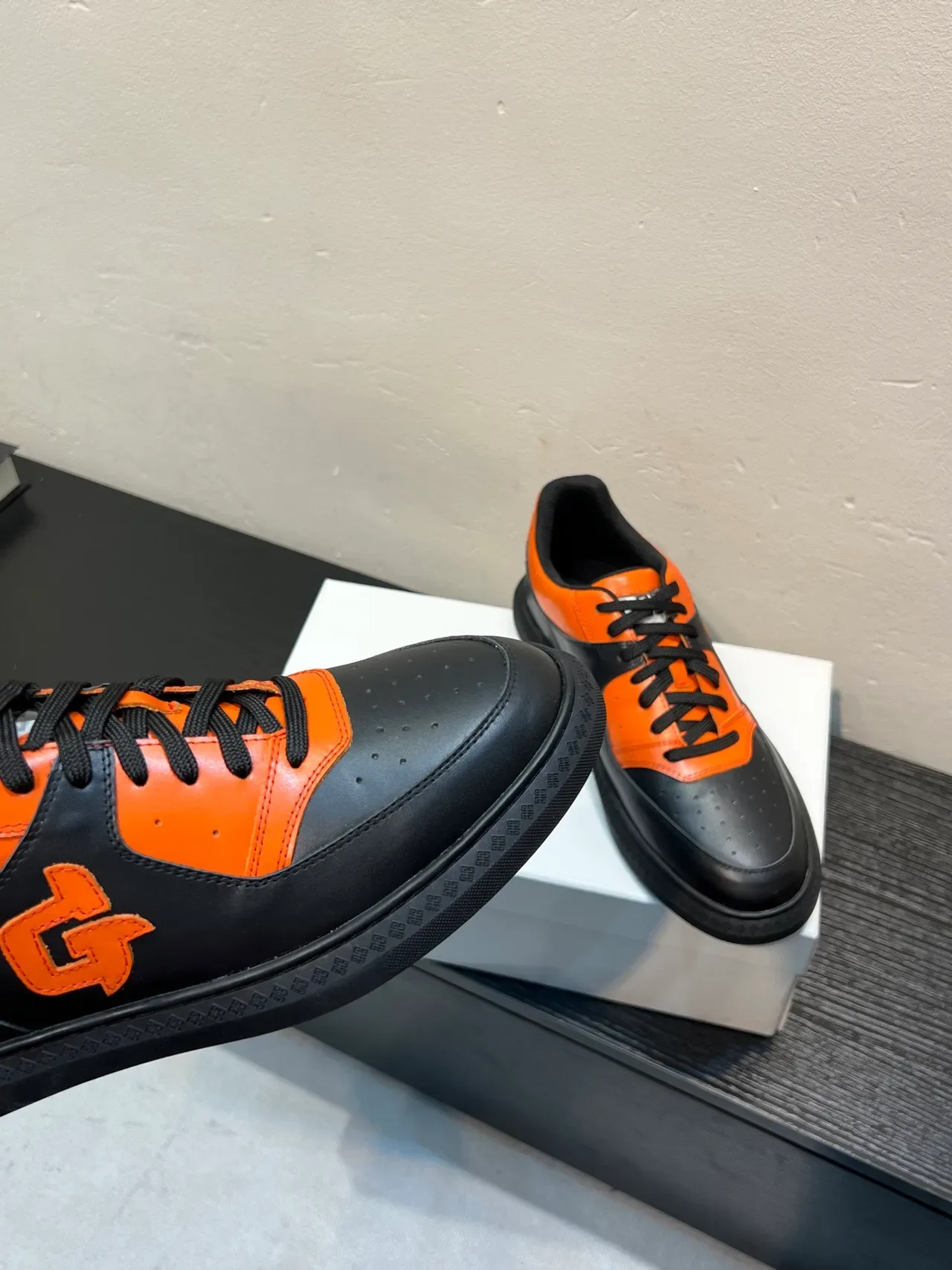 Givenchy City Sport Black and Orange Leather Lifestyle Sneakers 8