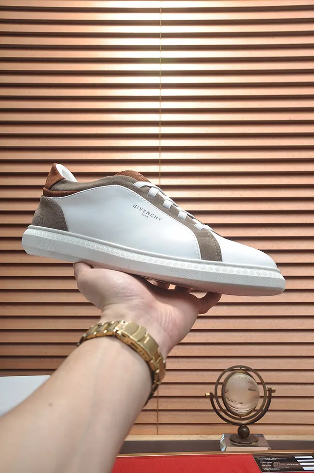 Givenchy Sneakers Style de vie Blanc Marron Low-Top Color-Blocked 2
