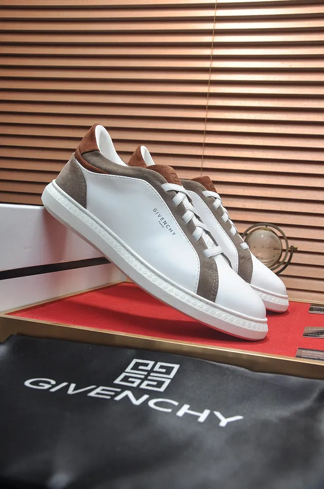 Givenchy Sneakers Style de vie Blanc Marron Low-Top Color-Blocked 4