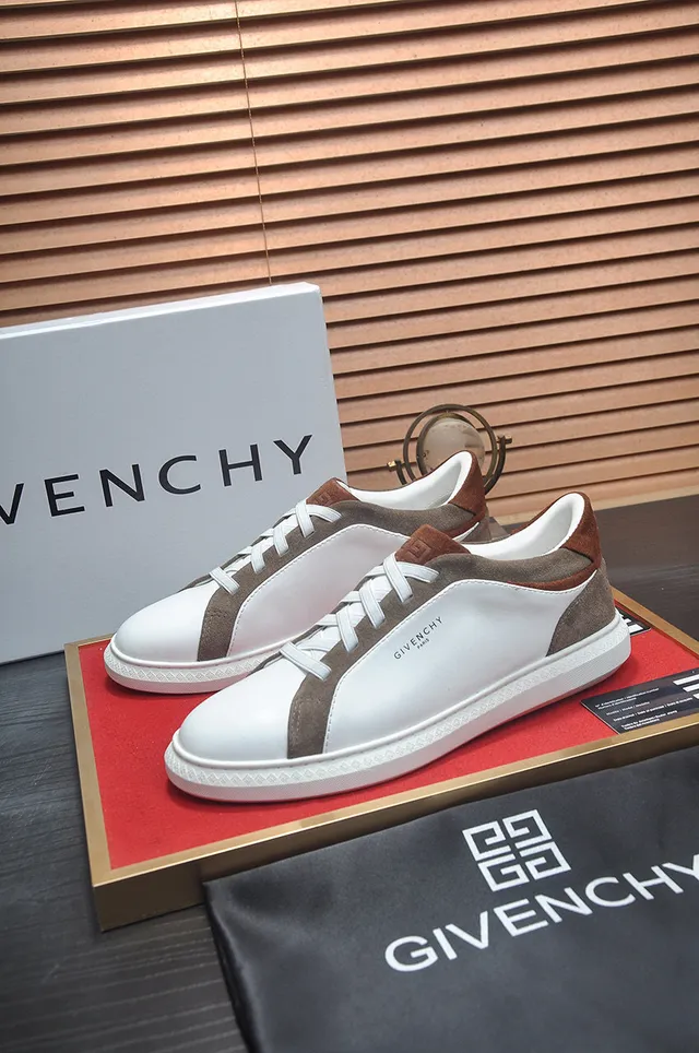 Givenchy Sneakers Style de vie Blanc Marron Low-Top Color-Blocked 5
