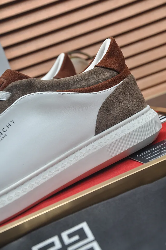 Givenchy Sneakers Style de vie Blanc Marron Low-Top Color-Blocked 9