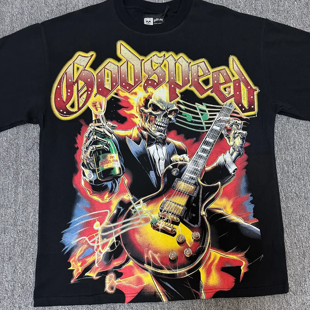 Godspeed Black Multicolor Graphic Tee Skull Motif T-Shirt 4