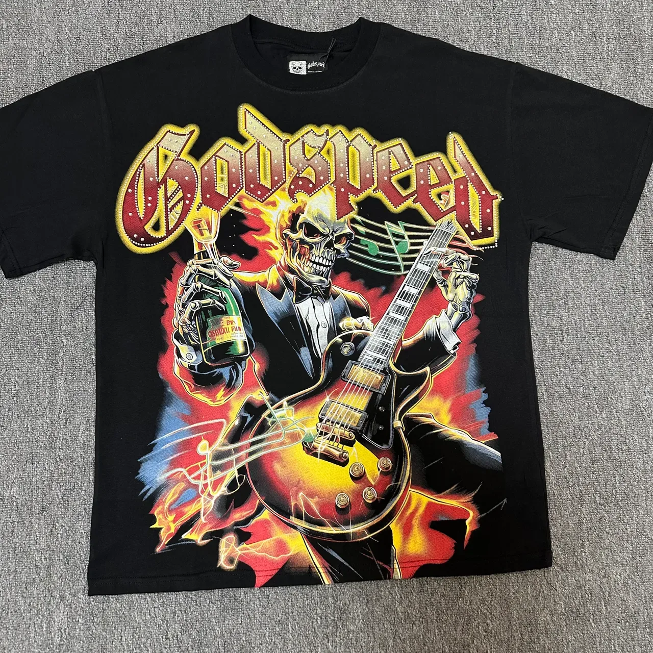 Godspeed Black Multicolor Graphic Tee Skull Motif T-Shirt 5