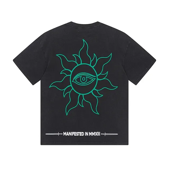 Godspeed Graphic Print Black and Teal T-Shirt 3