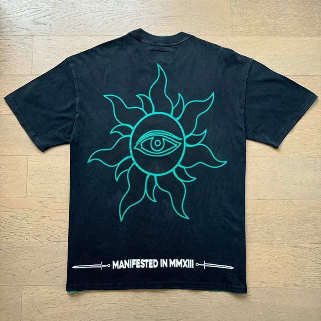 Godspeed Graphic Print Black and Teal T-Shirt 7