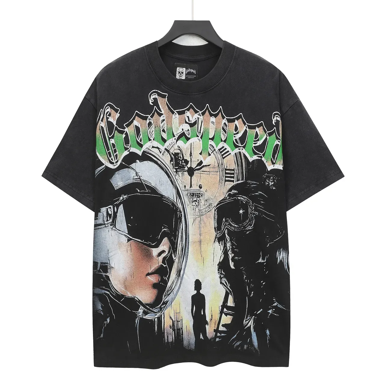 Godspeed Oversized Distressed Aviator Graphic T-Shirt 2