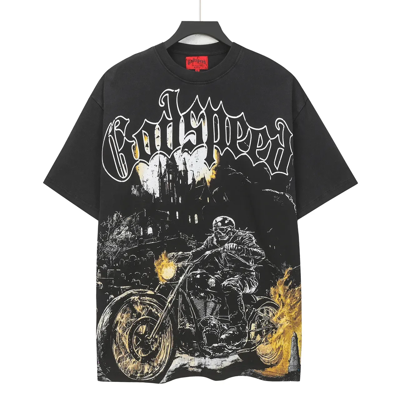 Godspeed Oversized Graphic Print Black T-Shirt 2