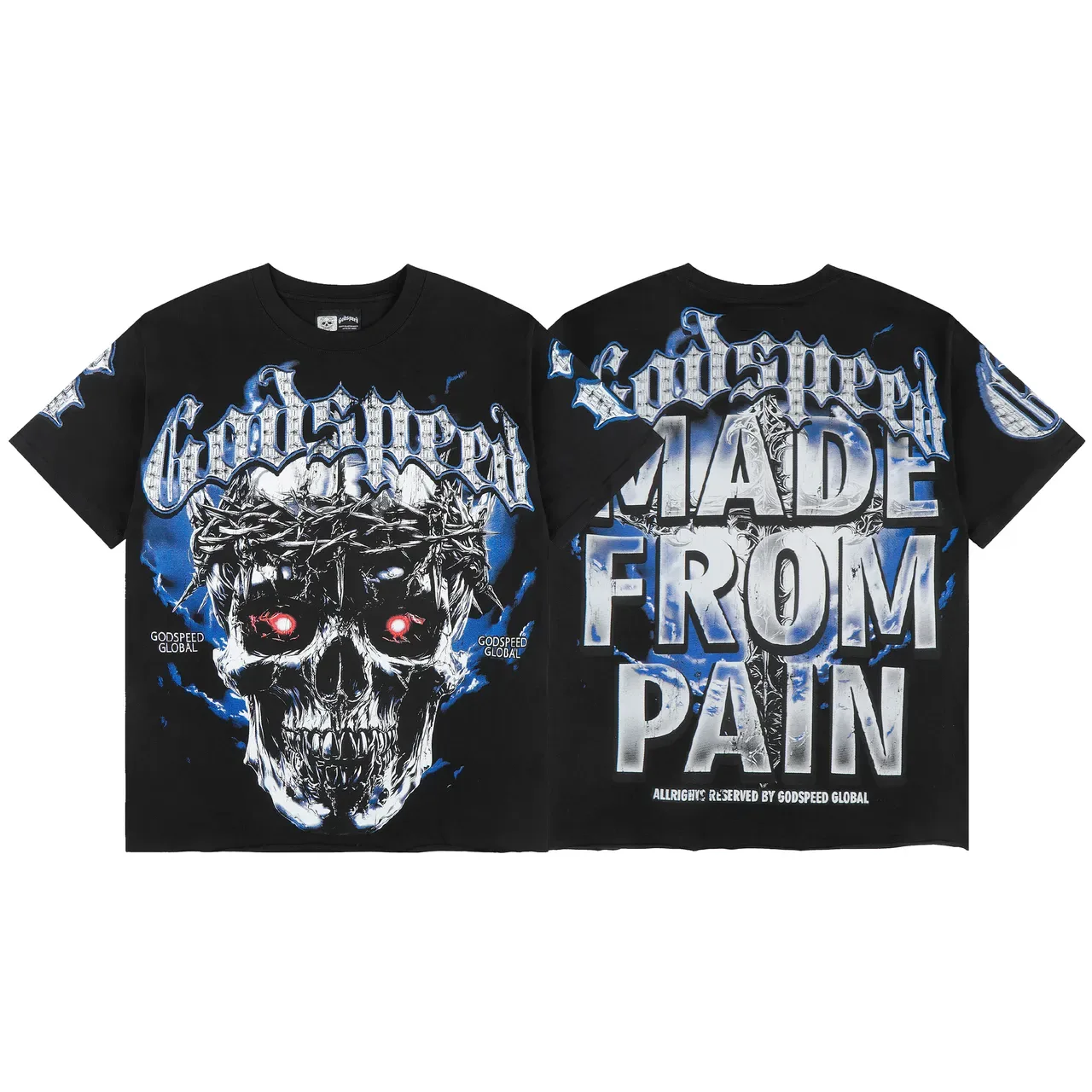Godspeed Skull Crown of Thorns Graphic T-Shirt 2