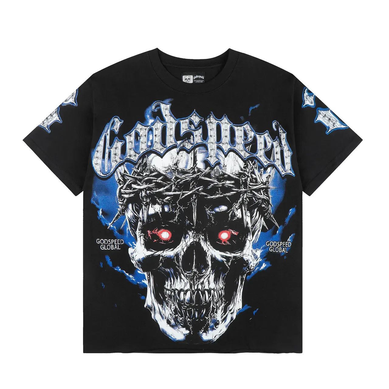 Godspeed Skull Crown of Thorns Graphic T-Shirt 3