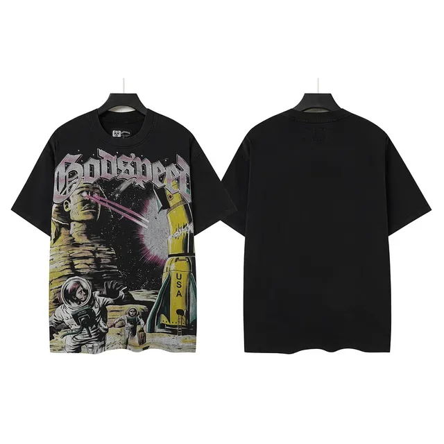 Godspeed Space Mission Graphic Print Black T-Shirt 2