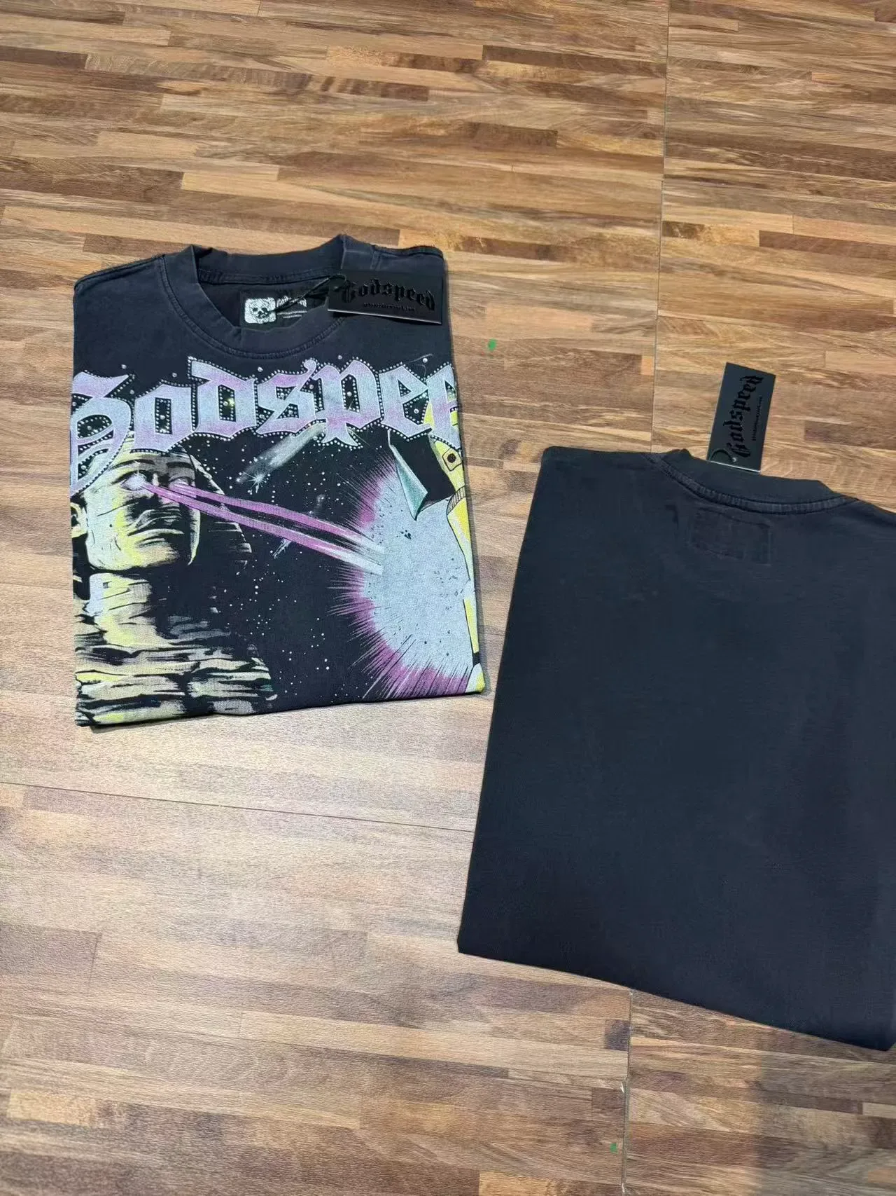 Godspeed Space Mission Graphic Print Black T-Shirt 7