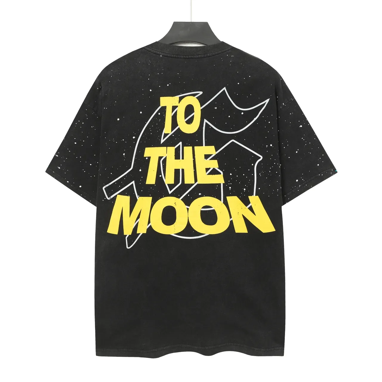 Godspeed To The Moon Oversized Space-Wash Graphic T-Shirt 3