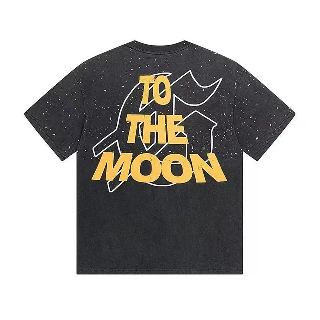 Godspeed To The Moon Oversized Space-Wash Graphic T-Shirt 5
