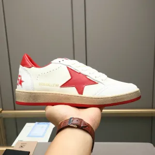Golden Goose Ball Star Off-White and Red Lifestyle Sneakers