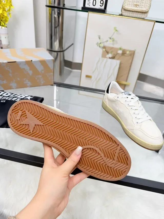 Golden Goose Ball Star Off-White Canvas Lifestyle Sneakers 2