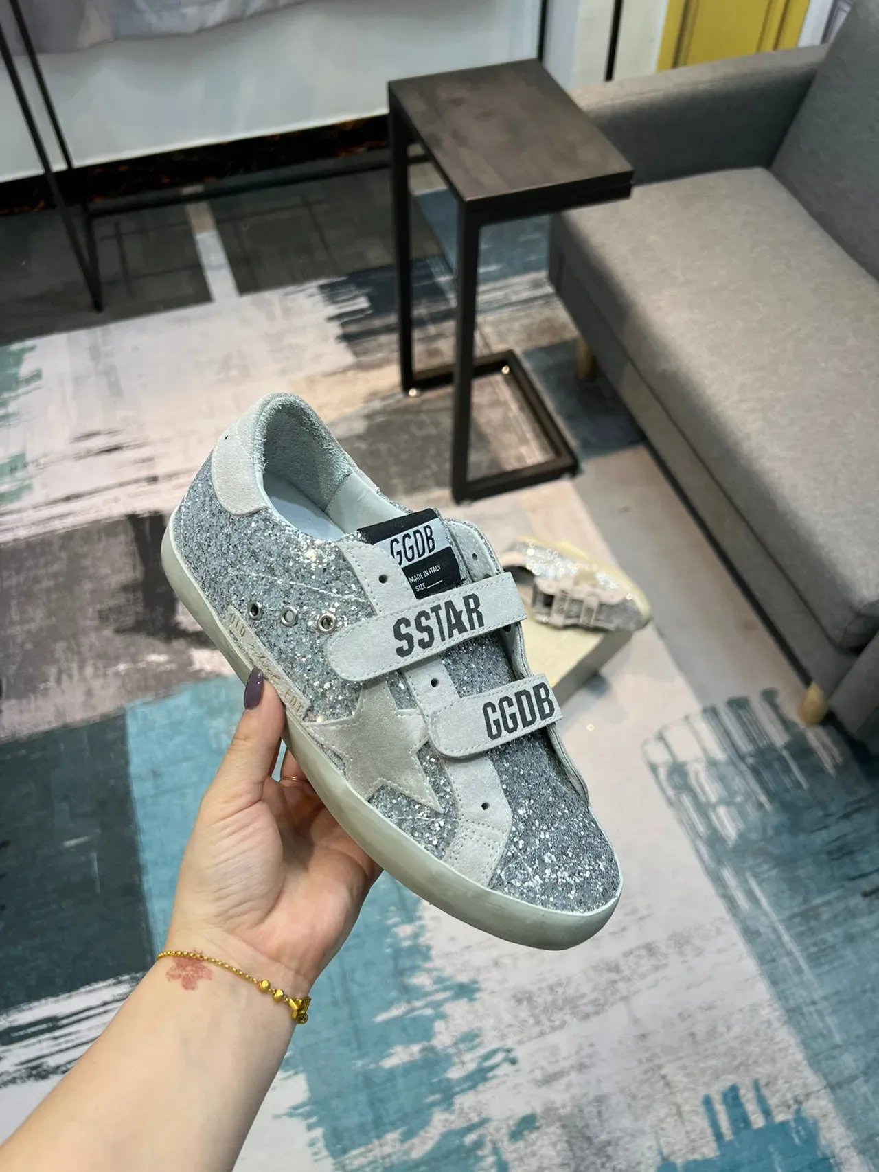 Golden Goose Super-Star Silver Glitter Lifestyle Sneakers 6