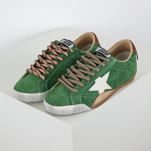 Golden Goose Superstar حذاء رياضي سويدي أخضر نجم لايف ستايل 2