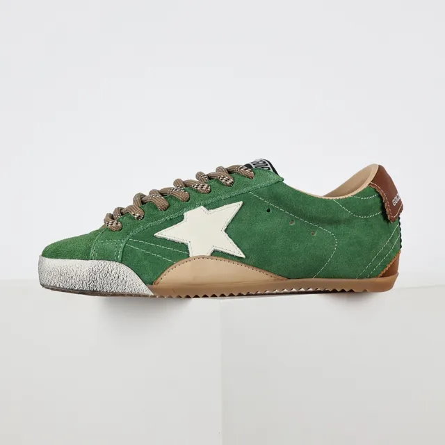 Golden Goose Superstar حذاء رياضي سويدي أخضر نجم لايف ستايل 9