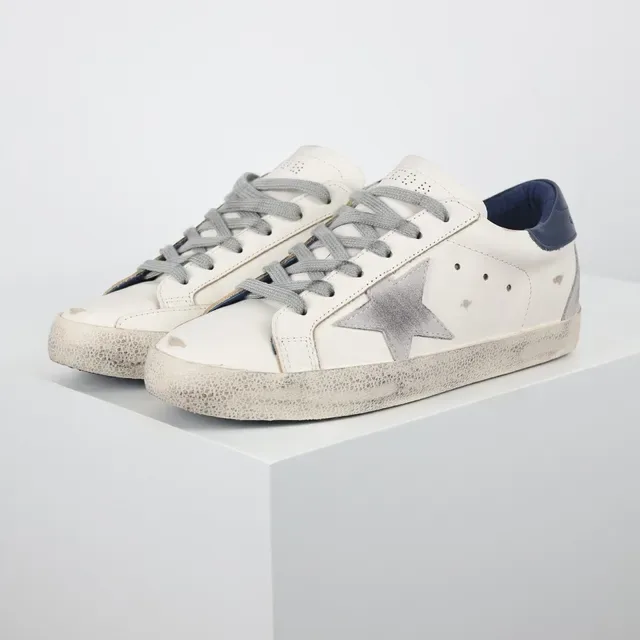 Golden Goose Superstar blanc marine usé cupsole métallique étoile patch style de vie sneakers 2