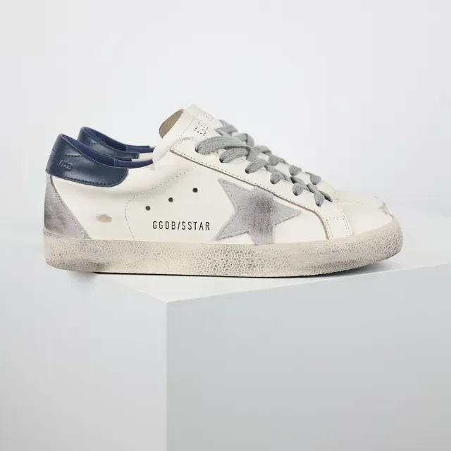 Golden Goose Superstar blanc marine usé cupsole métallique étoile patch style de vie sneakers 3