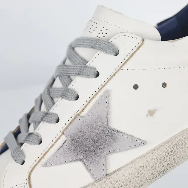 Golden Goose Superstar blanc marine usé cupsole métallique étoile patch style de vie sneakers 6