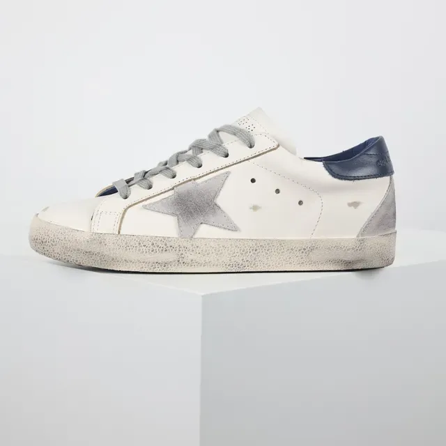 Golden Goose Superstar blanc marine usé cupsole métallique étoile patch style de vie sneakers 9
