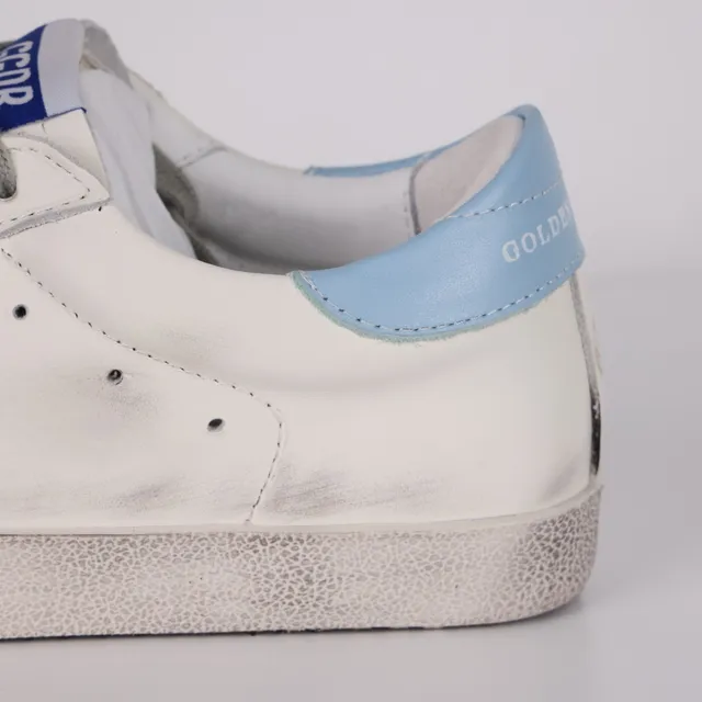 Golden Goose Tênis Lifestyle Brancos e Rosa de Couro Distressed com Glitter Star Appliqué 4