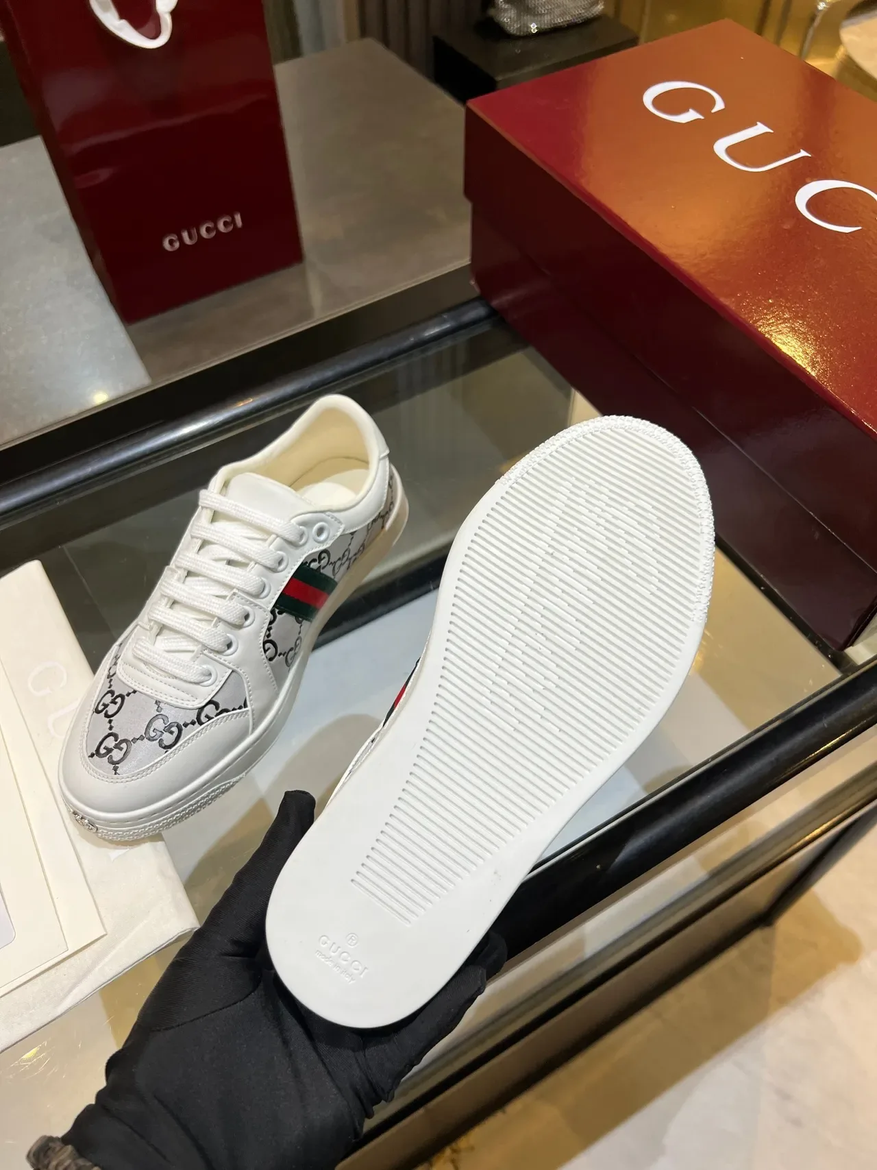 Gucci Ace GG Monogram Web Stripe Lifestyle Sneakers 3