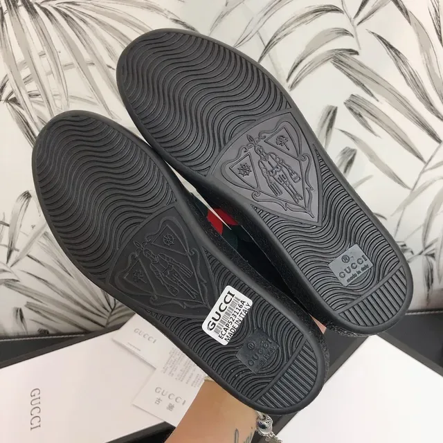 Gucci Ace GUCCY Black Leather Lifestyle Sneakers 2