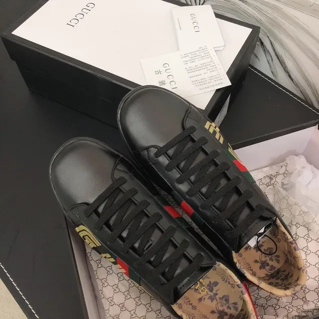 Gucci Ace GUCCY Black Leather Lifestyle Sneakers 4