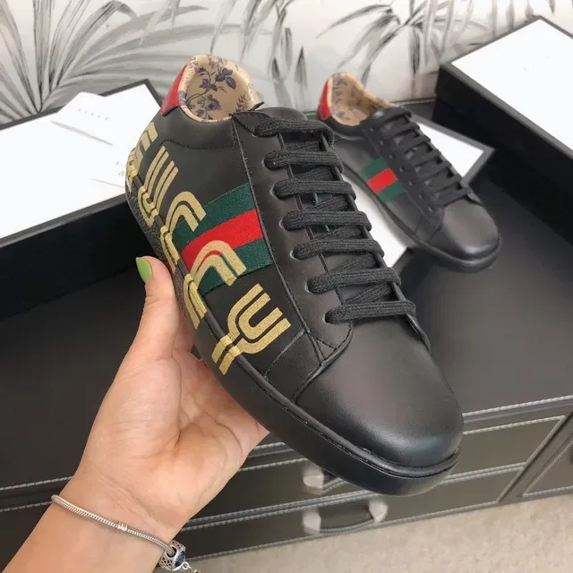 Gucci Ace GUCCY Black Leather Lifestyle Sneakers 5
