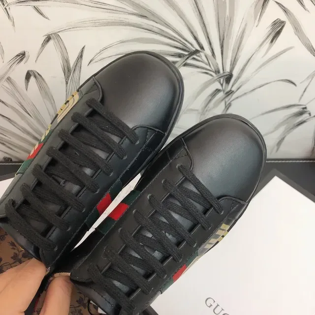 Gucci Ace GUCCY Black Leather Lifestyle Sneakers 7