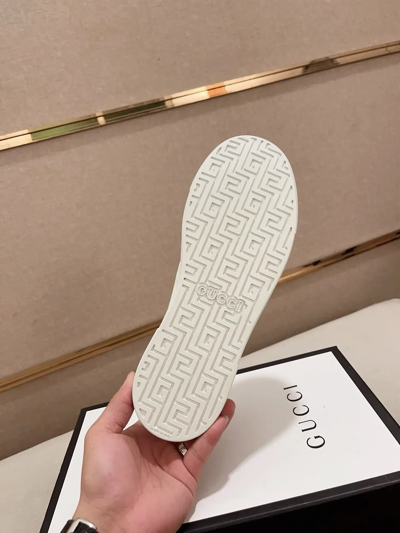 Gucci Ace Slip-On Noir GG Monogram Cuir Lifestyle Sneakers 2